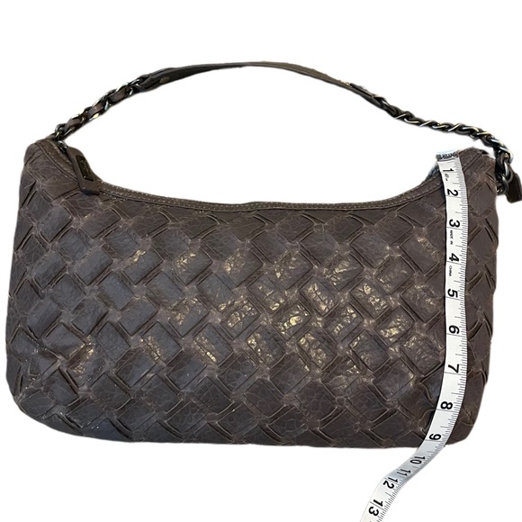JESSICA SIMPSON Taupe Grey Woven Bag Purse - Picture 8 of 9